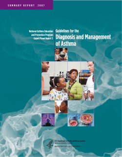 Diagnosis and Management of Asthma Guidelines for the National Asthma Education