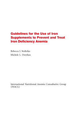 Guidelines for the Use of Iron Supplements to Prevent and Treat