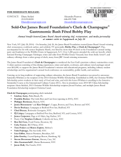 Sold-Out James Beard Foundation&rsquo;s Chefs &amp; Champagne