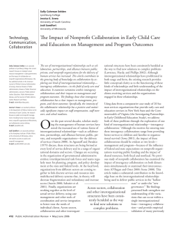 Th e Impact of Nonproﬁ t Collaboration in Early Child Care