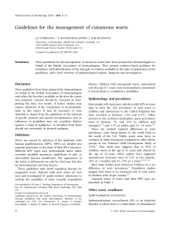 Guidelines for the management of cutaneous warts J.C.STERLING,* S.HANDFIELD-JONES,² P.M.HUDSON³