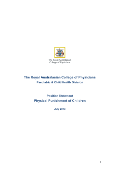 The Royal Australasian College of Physicians Physical Punishment of Children