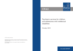 CR163 Psychiatric services for children and adolescents with intellectual disabilities