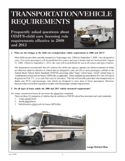 TRANSPORTATION/VEHICLE REQUIREMENTS