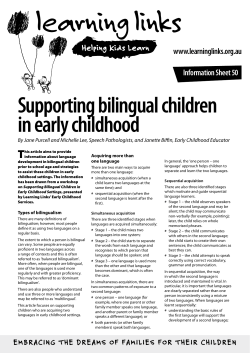 Supporting bilingual children in early childhood T