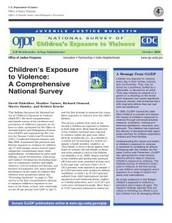 Children’s Exposure to Violence: A Comprehensive Children’s Exposure to Violence