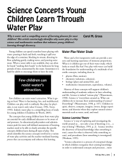 Science Concepts Young Children Learn Through Water Play Carol M. Gross