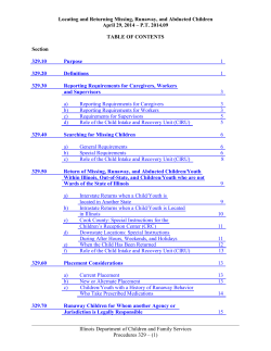 Locating and Returning Missing, Runaway, and Abducted Children TABLE OF CONTENTS