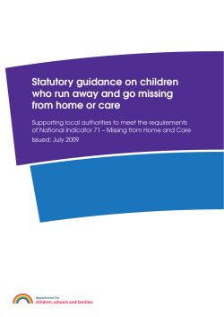 Statutory guidance on children who run away and go missing