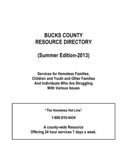 BUCKS COUNTY RESOURCE DIRECTORY (Summer Edition-2013)