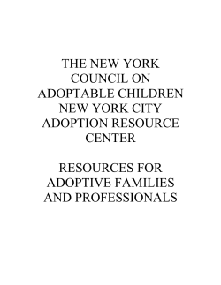 THE NEW YORK COUNCIL ON ADOPTABLE CHILDREN
