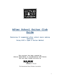 After School Guitar Club Guide  Featuring 10 suggested after school music making