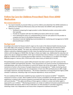 Follow Up Care for Children Prescribed Their First ADHD Medication Recommendations