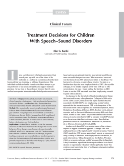I Treatment Decisions for Children – LSHSS