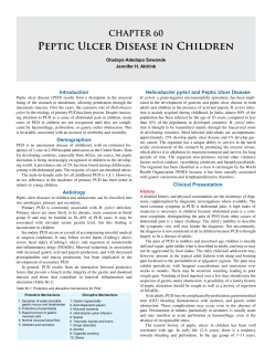 Peptic Ulcer Disease in Children CHAPTER 60 Introduction Helicobacter pylori