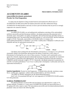 AUGMENTIN ES-600® (amoxicillin/clavulanate potassium) Powder for Oral Suspension