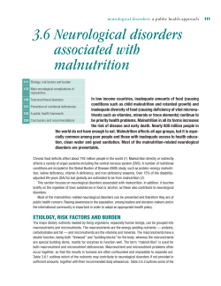 3.6  Neurological disorders associated with malnutrition 111