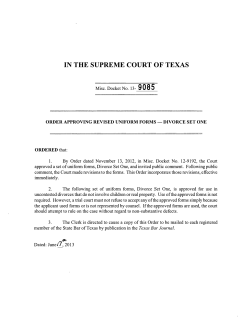 9 0 8 5 IN THE SUPREME COURT OF TEXAS 13-