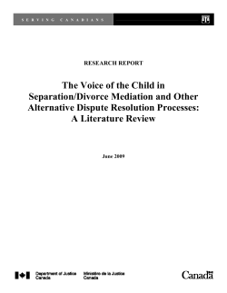 The Voice of the Child in Separation/Divorce Mediation and Other