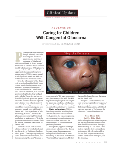 P Caring for Children With Congenital Glaucoma Clinical Update