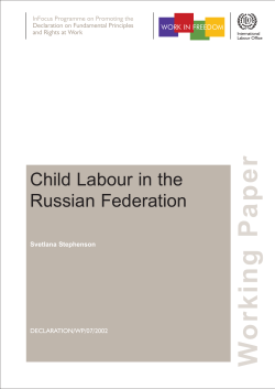 orking Paper W Child Labour in the Russian Federation