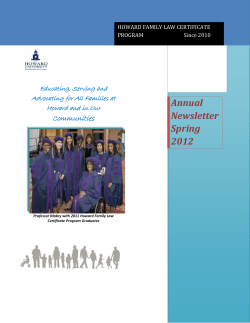 Annual Newsletter Spring 2012