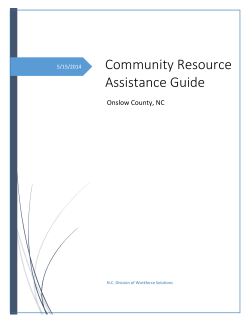 Community Resource Assistance Guide  Onslow County, NC
