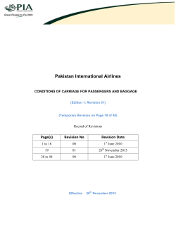 Pakistan International Airlines Page(s) Revision No Revision Date