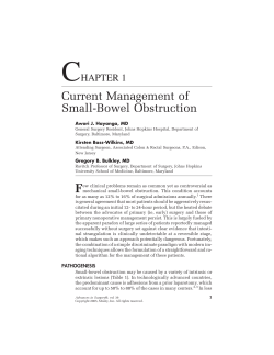 C Current Management of Small-Bowel Obstruction HAPTER 1