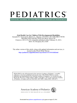 Kenneth W. Norwood Jr, Rebecca L. Slayton, COUNCIL ON CHILDREN... DISABILITIES and SECTION ON ORAL HEALTH
