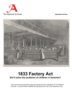1833 Factory Act Education Service 