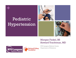 + Pediatric Hypertension Morgan Finkel, BS