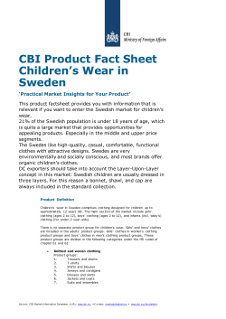 CBI Product Fact Sheet Children’s Wear in Sweden