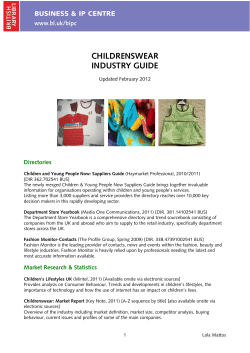 CHILDRENSWEAR INDUSTRY GUIDE Directories Updated February 2012