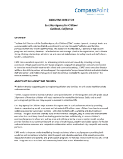 EXECUTIVE DIRECTOR East Bay Agency for Children Oakland, California