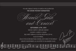 THE DAVID FOSTER FOUNDATION SEPTEMBER 27TH, 2014
