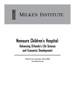 Nemours Children’s Hospital: Advancing Orlando’s Life Science and Economic Development