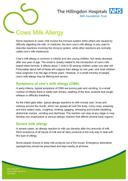 Cows Milk Allergy