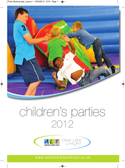 children’s parties 2012