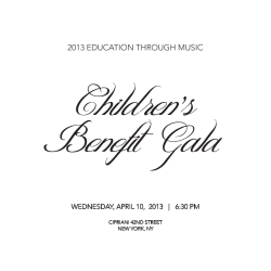 2013 EDUCATION THROUGH MUSIC CIPRIANI 42ND STREET NEW YORK, NY