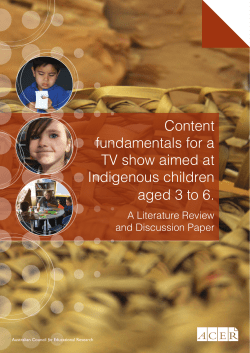Content fundamentals for a TV show aimed at Indigenous children
