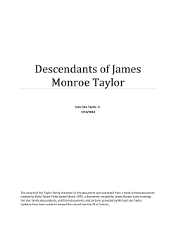 Descendants of James Monroe Taylor