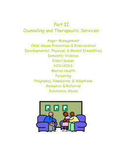 Part II Counseling and Therapeutic Services: