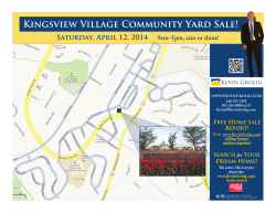 Kingsview Village Community Yard Sale! Saturday, April 12, 2014