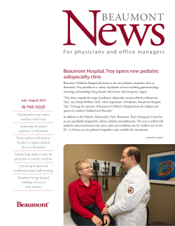News BEAUMONT For  physicians  and  office  managers