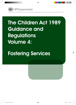 The Children Act 1989 Guidance and Regulations Volume 4: