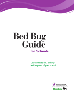 Bed Bug Guide for Schools Learn what to do... to keep