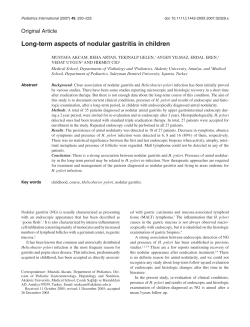 Long-term aspects of nodular gastritis in children Original Article
