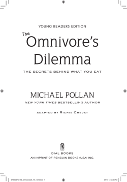 Omnivore&rsquo;s Dilemma MICHAEL POLLAN The
