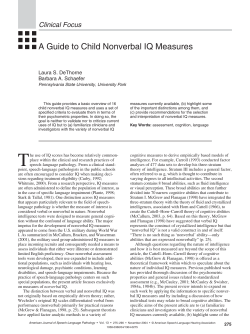 A Guide to Child Nonverbal IQ Measures Clinical Focus Laura S. DeThorne